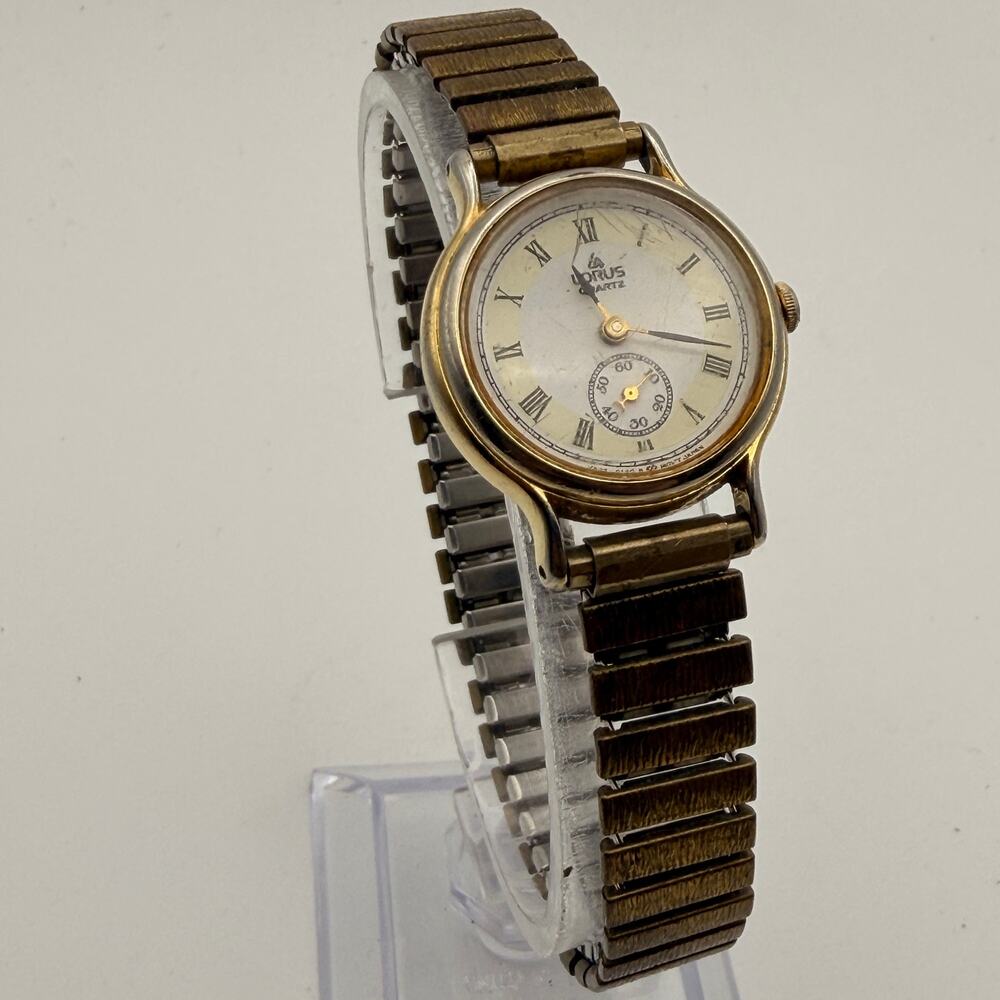 Vintage Lorus Quartz Gold Tone Ladies Watch Small Second Working New Battery